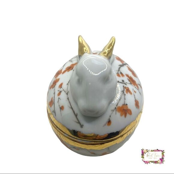Bunny Rabbit Egg Floral Trinket Box - Picture 10 of 14